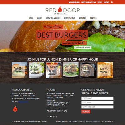 Red Door Grill Website by Feed Me Creative